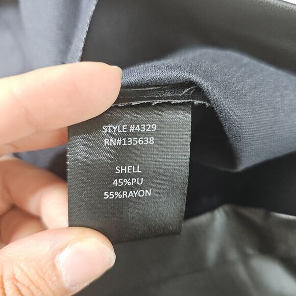 Hutch x Anthropologie Black Rez Faux Leather Flare Dress Pants Womens Size 12 - Picture 3 of 12